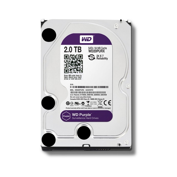 HDD 2TB Western Digital Purple  (Tím); 24T