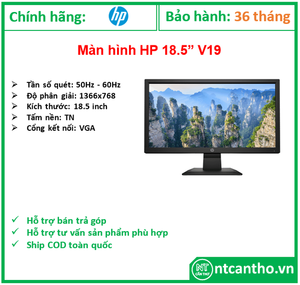 Màn hình HP P19V G4 18.5INCH/1366x768@60Hz/VGA/ĐEN; 24T