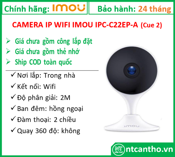 Camera IP Wif IMOU IPC-C22EP-A (Cue 2 - DSS); 24T