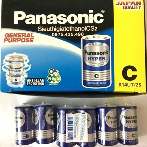 Pin Trung C Panasonic R14UT/2S Chính Hãng 1 Vỉ 2 Viên NGỌC HÀ - KHO ...