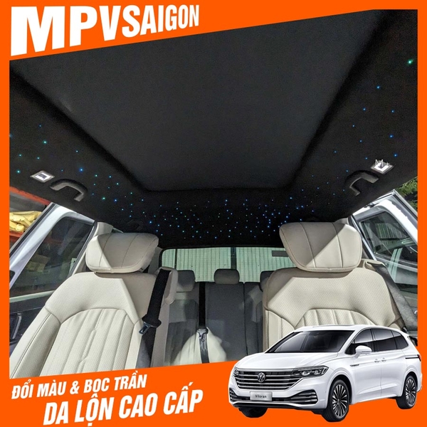Bọc trần da lộn- đổi màu trần Volkswagen Viloran
