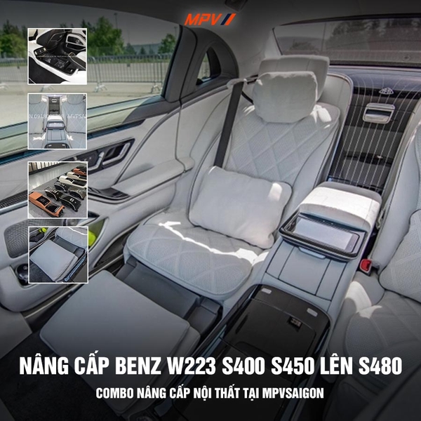 Độ Benz W223 S400 S450 lên S480 nâng cấp 5 chỗ thành thương gia 4 chỗ
