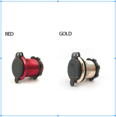 Sạc USB thân nhôm LED 2 cổng sạc 4.2A/4.8A sạc nhanh chống nước ô tô