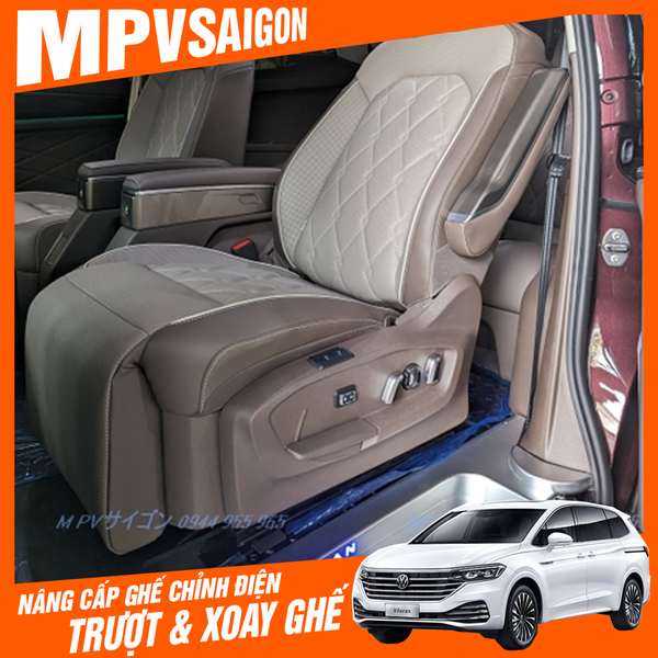 Volkswagen Viloran độ ghế chỉnh điện trượt điện tự động và xoay ghế