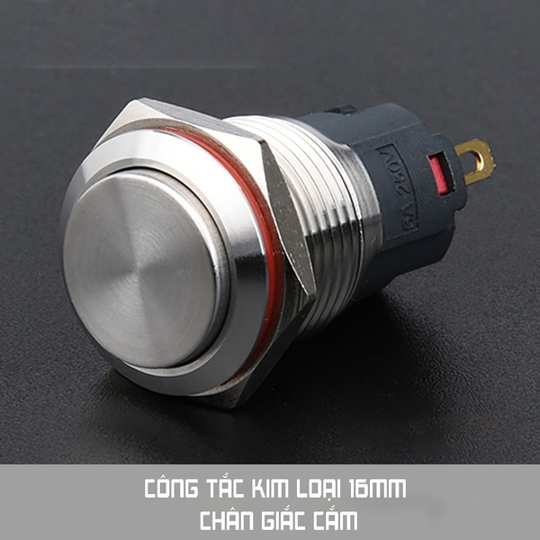 Công tắc Kim loại 19mm nhấn nhả / nhấn khóa 12V 220V chống nước ô tô