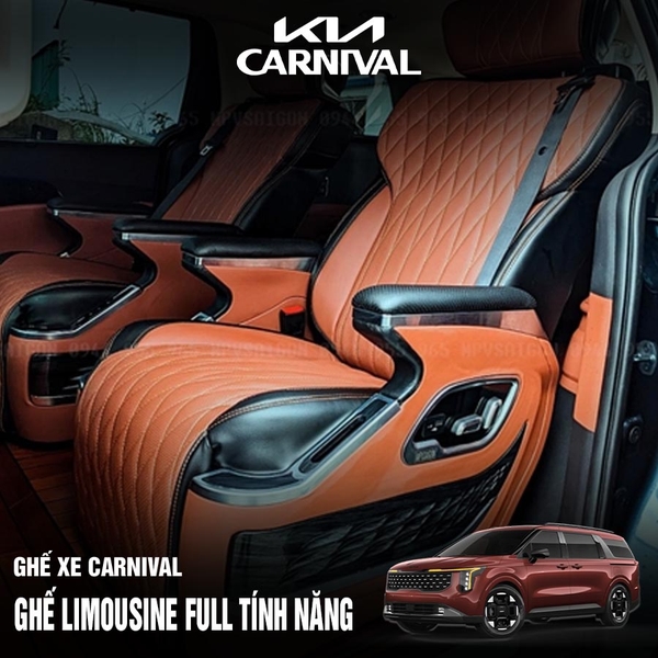 Độ ghế Limousine xe Kia Carnival 2024 2025: da Napa- full tính năng- giá cực yêu