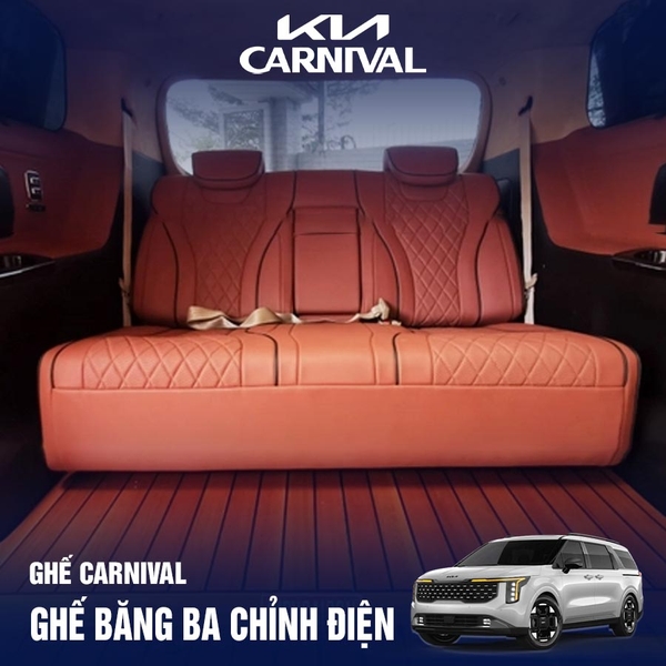 Ghế băng ba chỉnh điện ngả thành giường cho Kia Sedona/ Kia Carnival 2024 2025