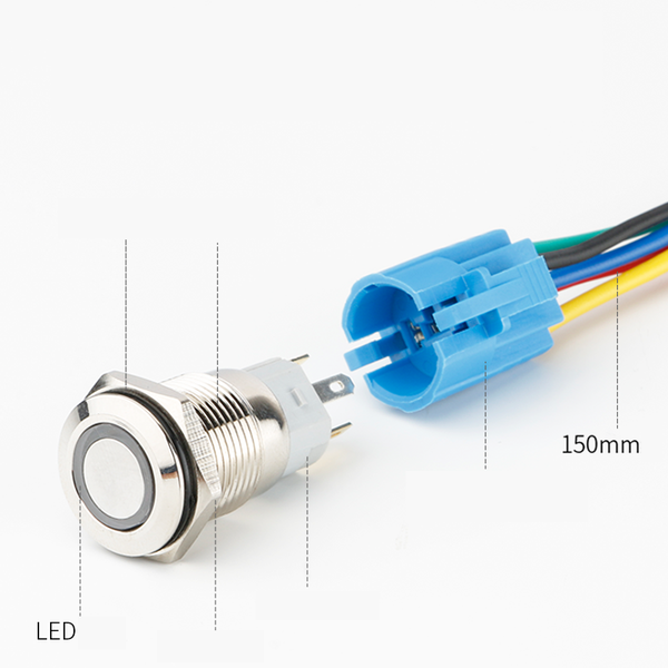 Công tắc LED 16mm 12V 24V Nhấn nhả