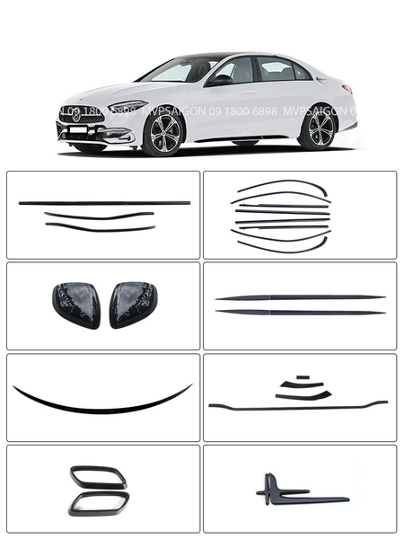 Bộ nẹp ốp trang trí ngoại thất Mercedes Benz C200 C300 2022~2023