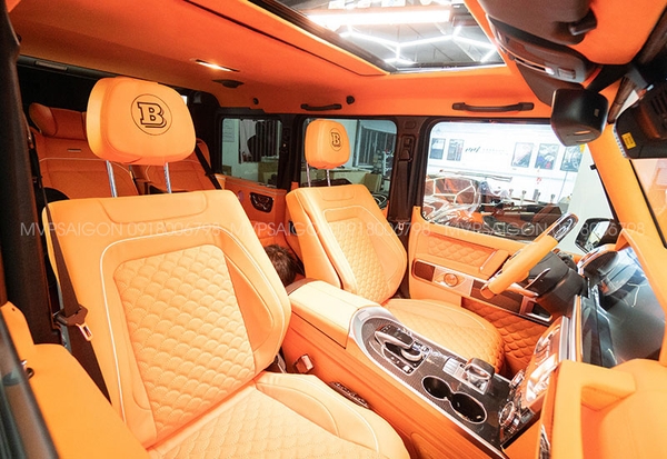 Bọc da đổi màu nội thất - độ limousine thương gia Benz G-class G500 G63