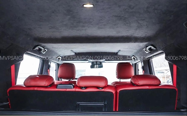 Bọc trần da lộn Alcantara - thi công LED trời sao Benz G-class G500