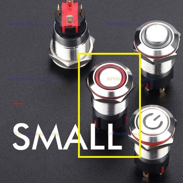 Công tắc 12mm LED tròn chân hàn dây
