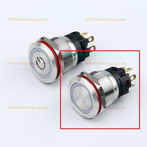 Công tắc 22mm LED tròn 220v nhấn khóa/ Lock