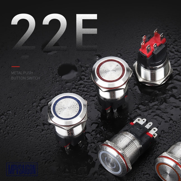 Công tắc 22mm LED tròn chân dài