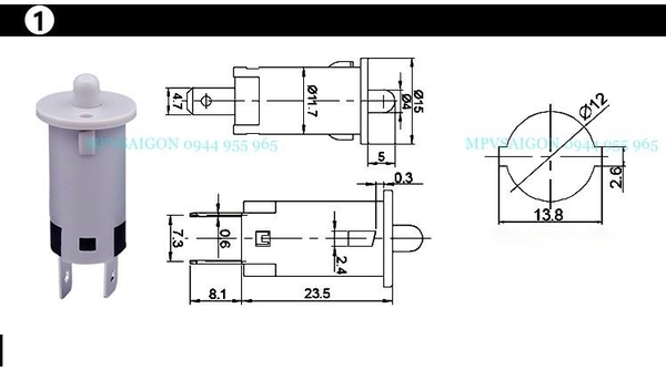 Công tắc tủ áo tròn không dây