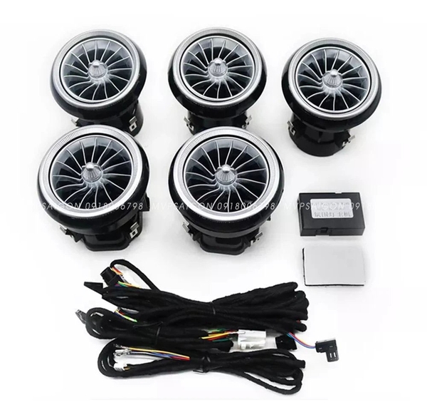 Cửa gió điều hoà Tuabin Led 64 màu cho xe Mercedes-Benz C, GLC Class (2015-2025)