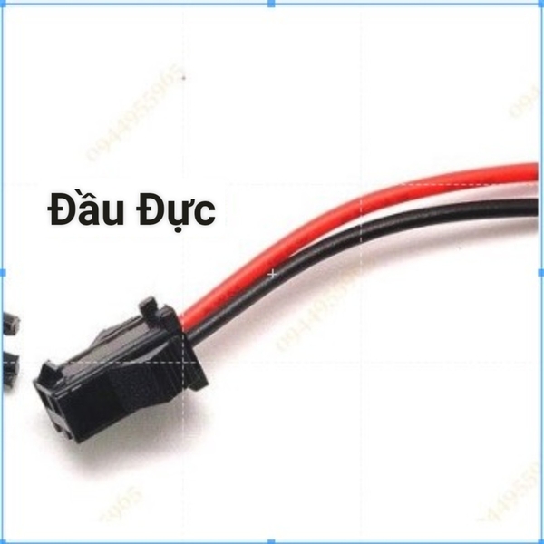 Dây giắc nối điện SM 2 chân đực cái nối nhanh_Đầu đực