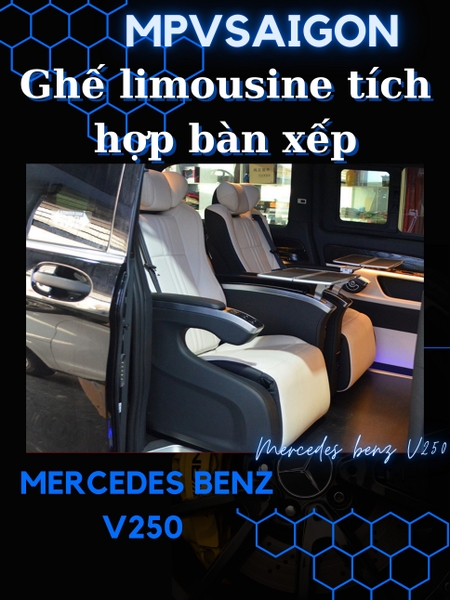 Ghế limousine tích hợp bàn xếp Mercedes Benz V250