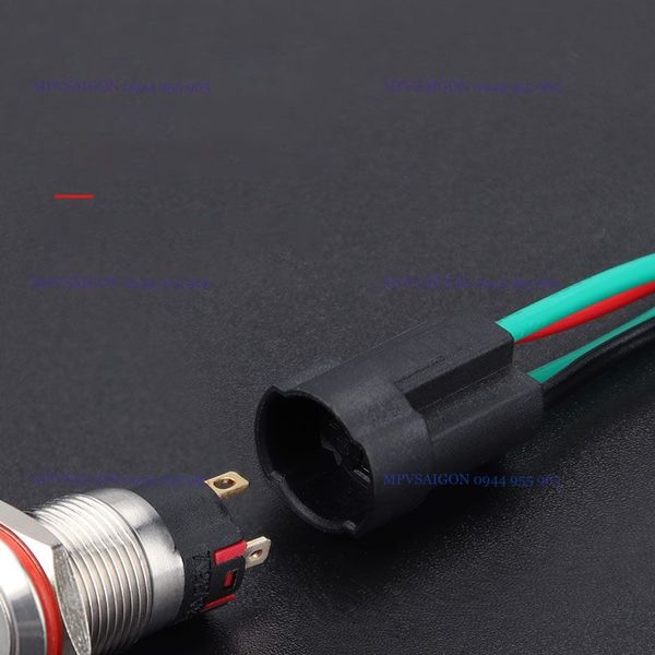 Công tắc 12mm LED tròn chân hàn dây