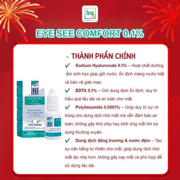 Dung dịch nhỏ mắt EYE SEE COMFORT 0.1%