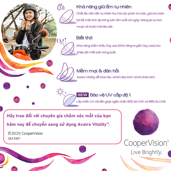 Kính áp tròng CooperVision Avaira Vitality [Hộp 3 Lens]
