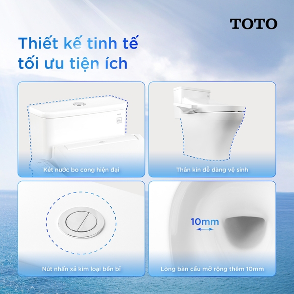 Bàn Cầu 1 Khối TOTO MS857 – Công Nghệ Nhật Bản, Xả Sạch, Tiết Kiệm Nước