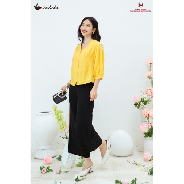 Áo Kiểu Nữ Tay Phồng Vải Tơ Mỹ Swanlake