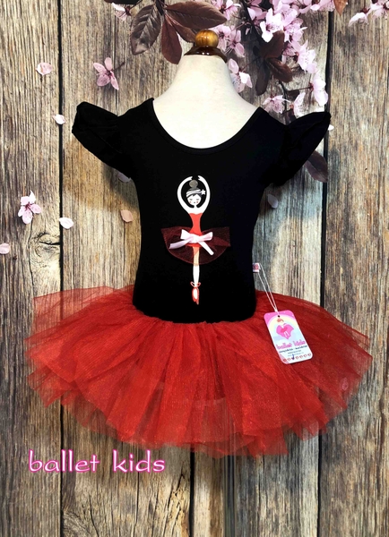 Váy Múa Ballet Công Chúa Đỏ Đen