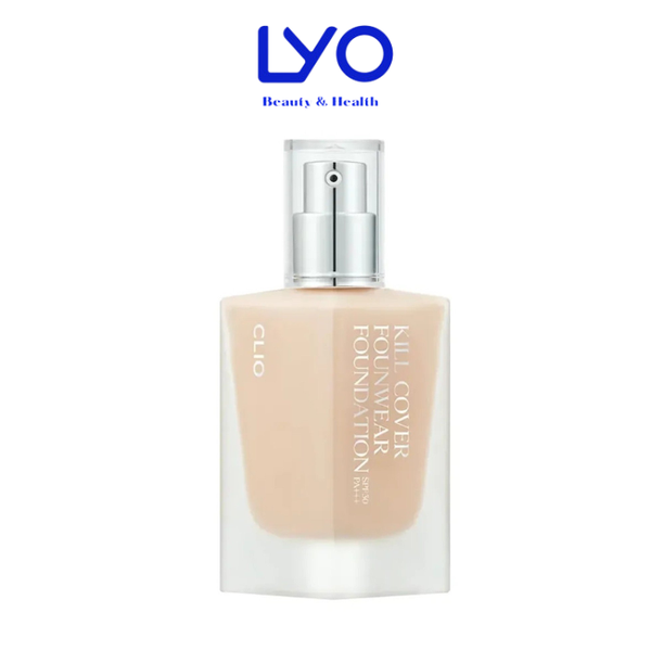 Kem nền Clio Kill Cover Founwear Foundation Che phủ hoàn toàn, lâu trôi suốt 24h 38g