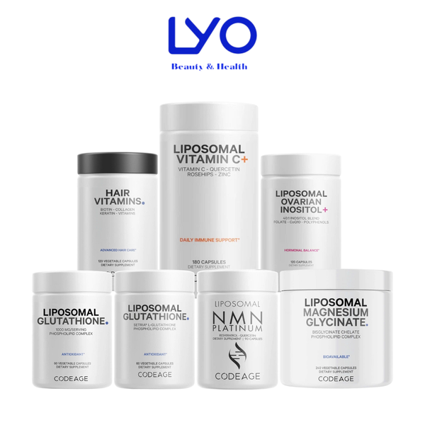 Viên Uống Trắng Da, Chống Lão Hóa CodeAge Liposomal Glutathione/Ovarian/NMN/Vitamin C/Magnesium USA