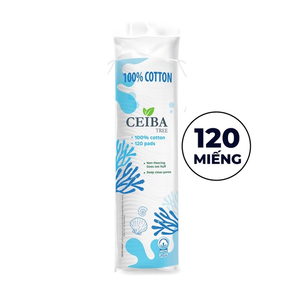 Bông Tẩy Trang 100% Cotton Ceiba Tree 120 Miếng