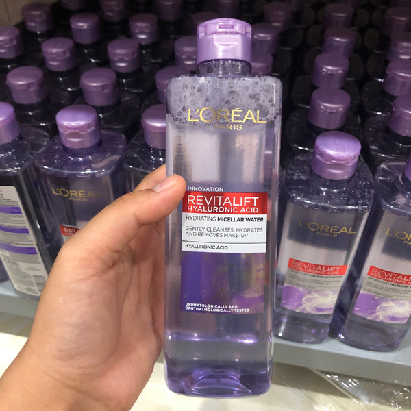 Nước Tẩy Trang Làm Sạch Cấp Ẩm Căng Mịn Da L'Oreal loreal Paris Revitalift Hyaluronic Acid 400ml ( Tím )