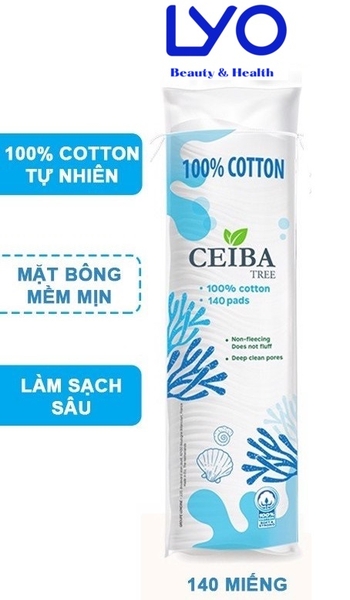 Bông Tẩy Trang 100% Cotton Ceiba Tree 140 Miếng
