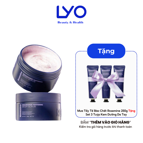 Tẩy Da Chết Body Dưỡng Trắng Da Rosemine Niacinamide Whitening Body Scrub Hàn Quốc 250g