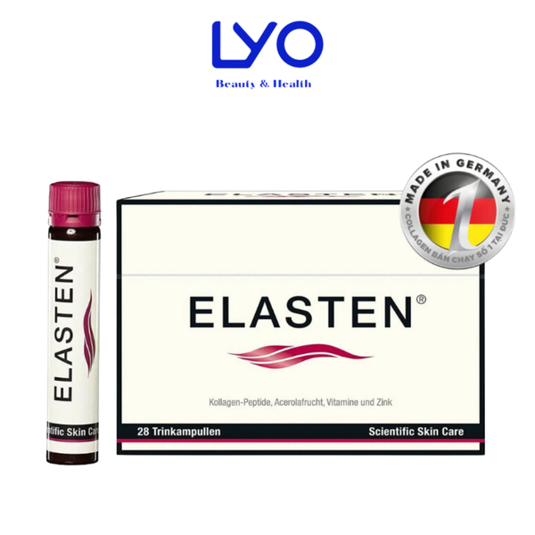 Thức Uống Đẹp Da Collagen Elasten Giúp Da Căng Mịn, Đàn Hồi, Giữ Ẩm Da, Chống Lão Hóa, Tóc Chắc Khỏe Hộp 28 ống x 25ml