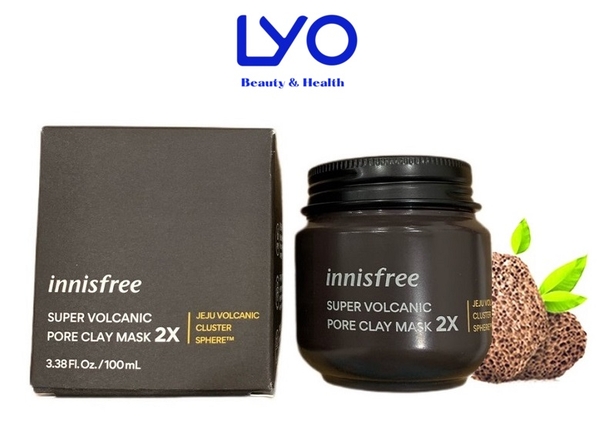 Mặt Nạ Tro Núi Lửa Innisfree giảm Mụn Đầu Đen Super Volcanic Pore Clay Mask 2X