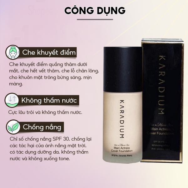 Kem nền Che Khuyết Điểm Karadium Main Actress Cover Foundation 30ml