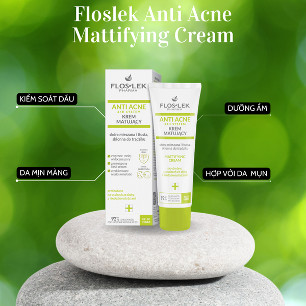 Kem dưỡng ẩm và kiểm soát dầu nhờn Floslek Anti Acne Mattifying Cream 50ml