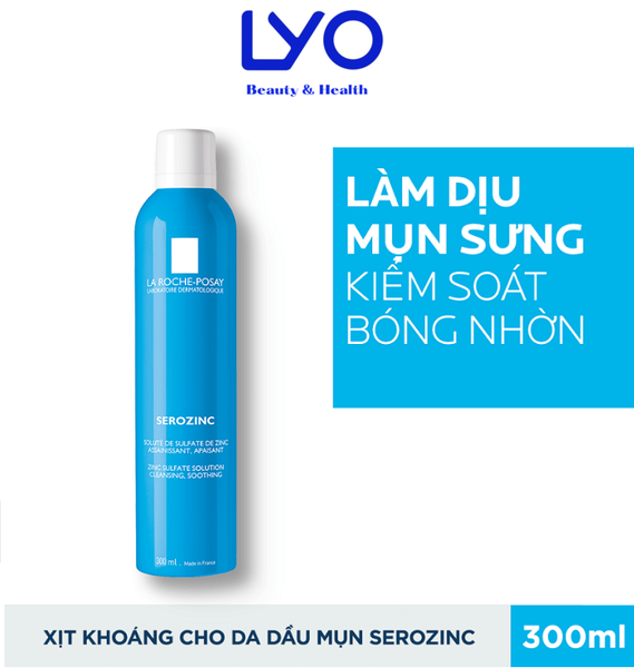 (SALE Hàng trầy xước hạn 11/2023) Xịt Khoáng La Roche - Posay Làm Sạch & Dịu Da Dầu Mụn Serozinc 300ml