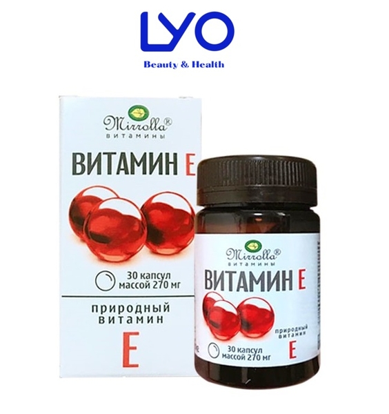 Vitamin E Đỏ Nga Mirrolla 270mr Hộp 30 Viên (Lọ Nhựa)