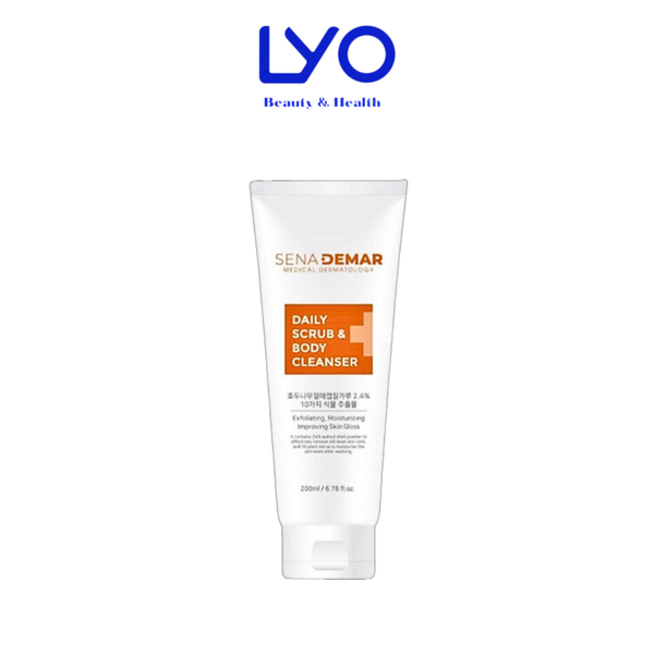 Sữa Tắm Tẩy Da Chết Trắng Sáng Da SenaDemar Daily Scrub & Body Cleanser Hàn Quốc 200ml