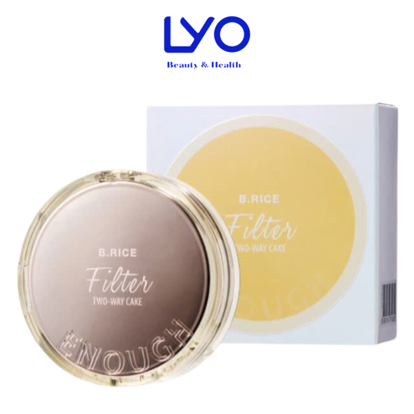 Phấn Phủ 2 Lõi Enough B.Rice Pure Filter Twoway Cake Tạo Lớp Nền Mỏng Nhẹ & Tự Nhiên Hàn Quốc 12g 12g
