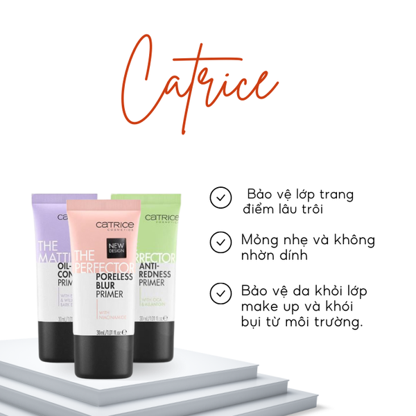 Kem lót kiềm dầu đều màu da CATRICE Primer Anti - Redness 30ml