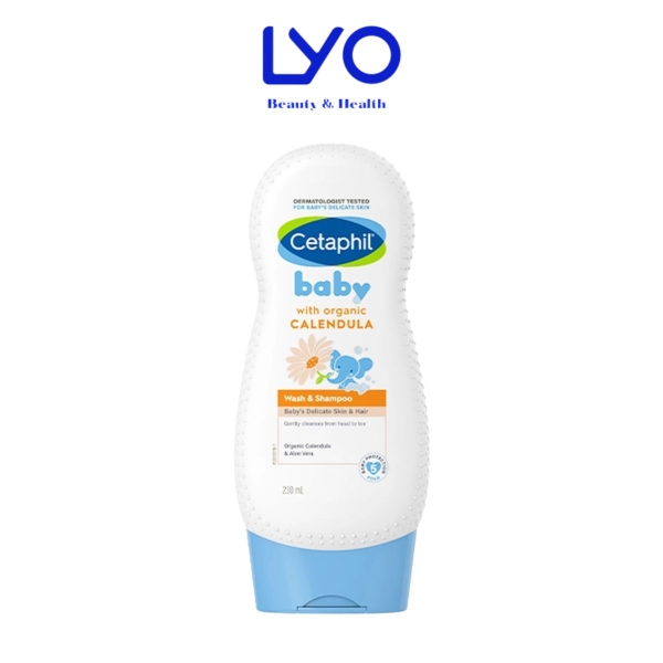 e609 - Sữa tắm gội toàn thân Cetaphil Baby Wash & Shampoo With Organic Calendula (Chai 230ml)