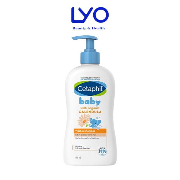 e610 - Sữa tắm gội Cetaphil Baby Wash & Shampoo with Organic Calendula 400ML