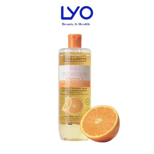 Nước tẩy trang Evoluderm MÀU VÀNG Vitamin C 250ml