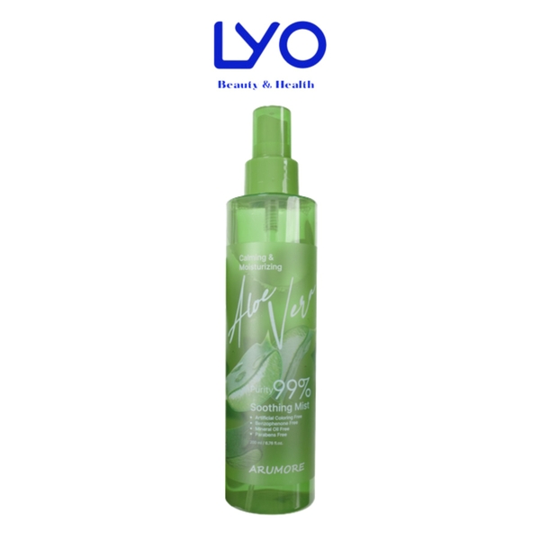 Xịt Khoáng Lô Hội Dưỡng Ẩm Và Làm Dịu Da ARUMORE ALOE VERA SOOTHING MIST 200ml