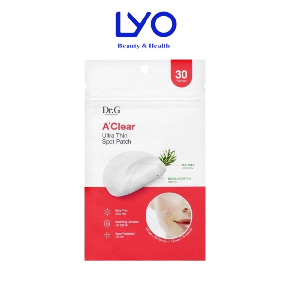 Miếng dán mụn bảo vệ và làm dịu nốt mụn Dr.G A'Clear Ultra Thin Spot Patch (30 miếng) LYO