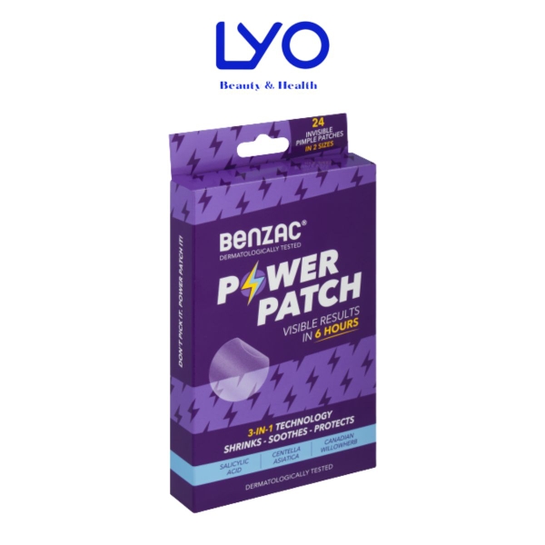 e618 - Miếng dán mụn 3 trong 1 BENZAC Power Patch x 12 miếng với Salicylic Acid