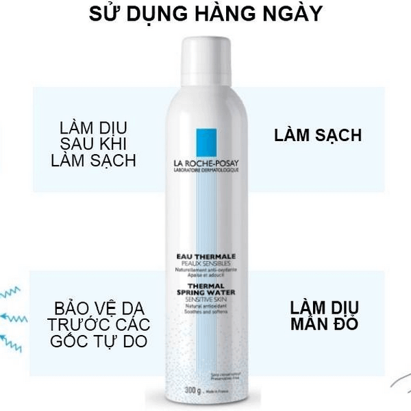 Xịt Khoáng Làm Dịu Da, Giảm Kích Ứng & Chống Oxy Hóa La Roche-Posay Thermal Spring Water 300ml (Màu Trắng)